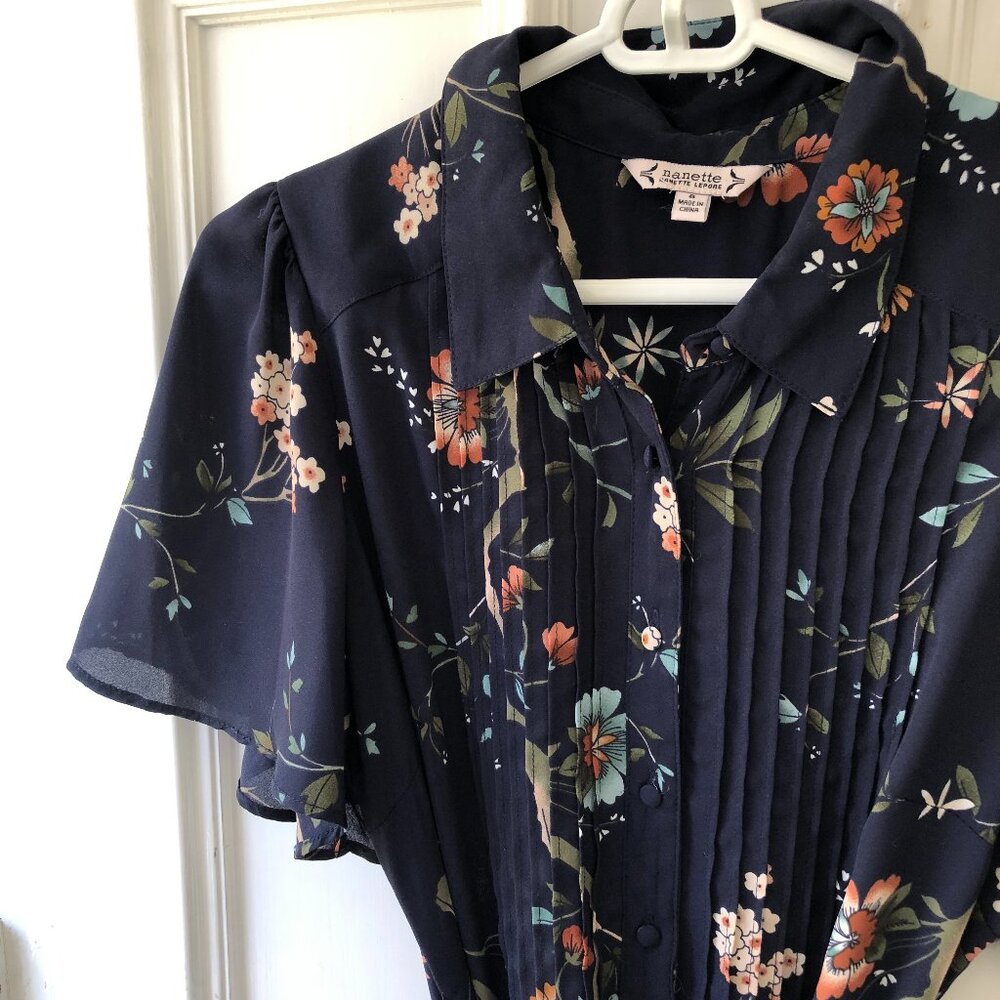 Nanette Lepore Floral Pintuck Pleat Dress